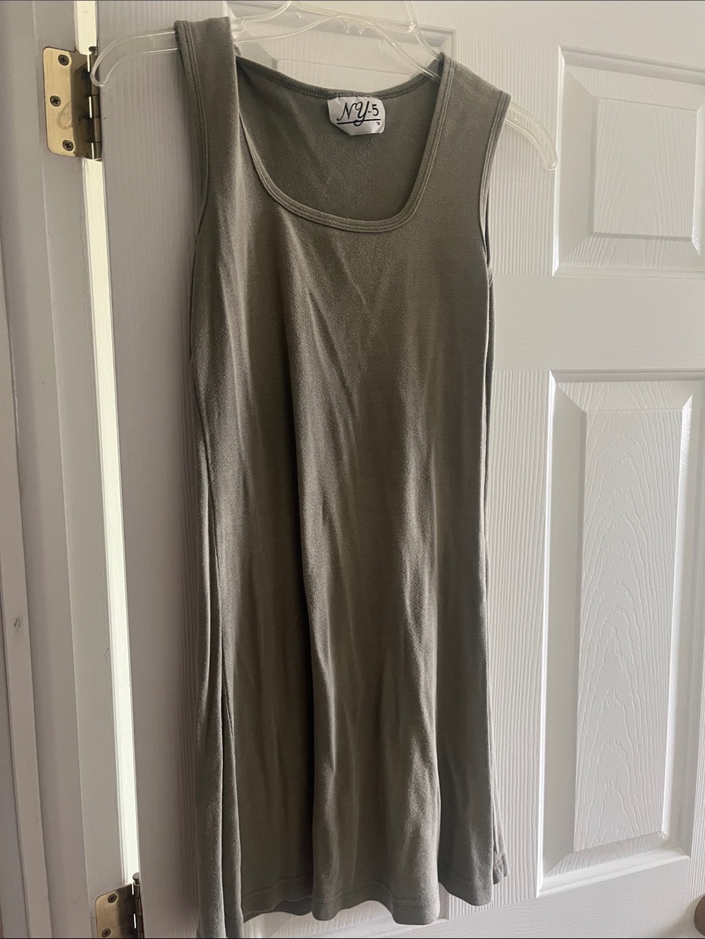 Olive Midi Tank Dress - Sleeveless Everyday Dress